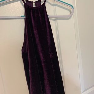 Purple urban outfitters velvet top